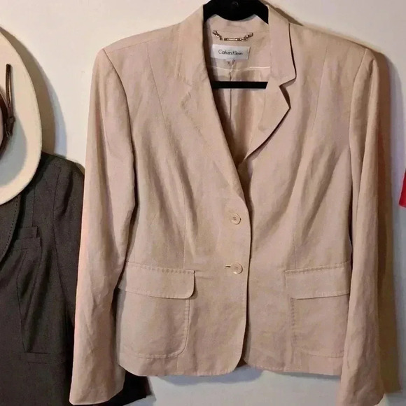 Calvin Klein Jackets & Blazers - #36 Calvin Klein Cream  Linen Blazer